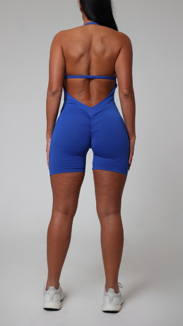 BRISA Halter One-Piece Short Ocean Blue