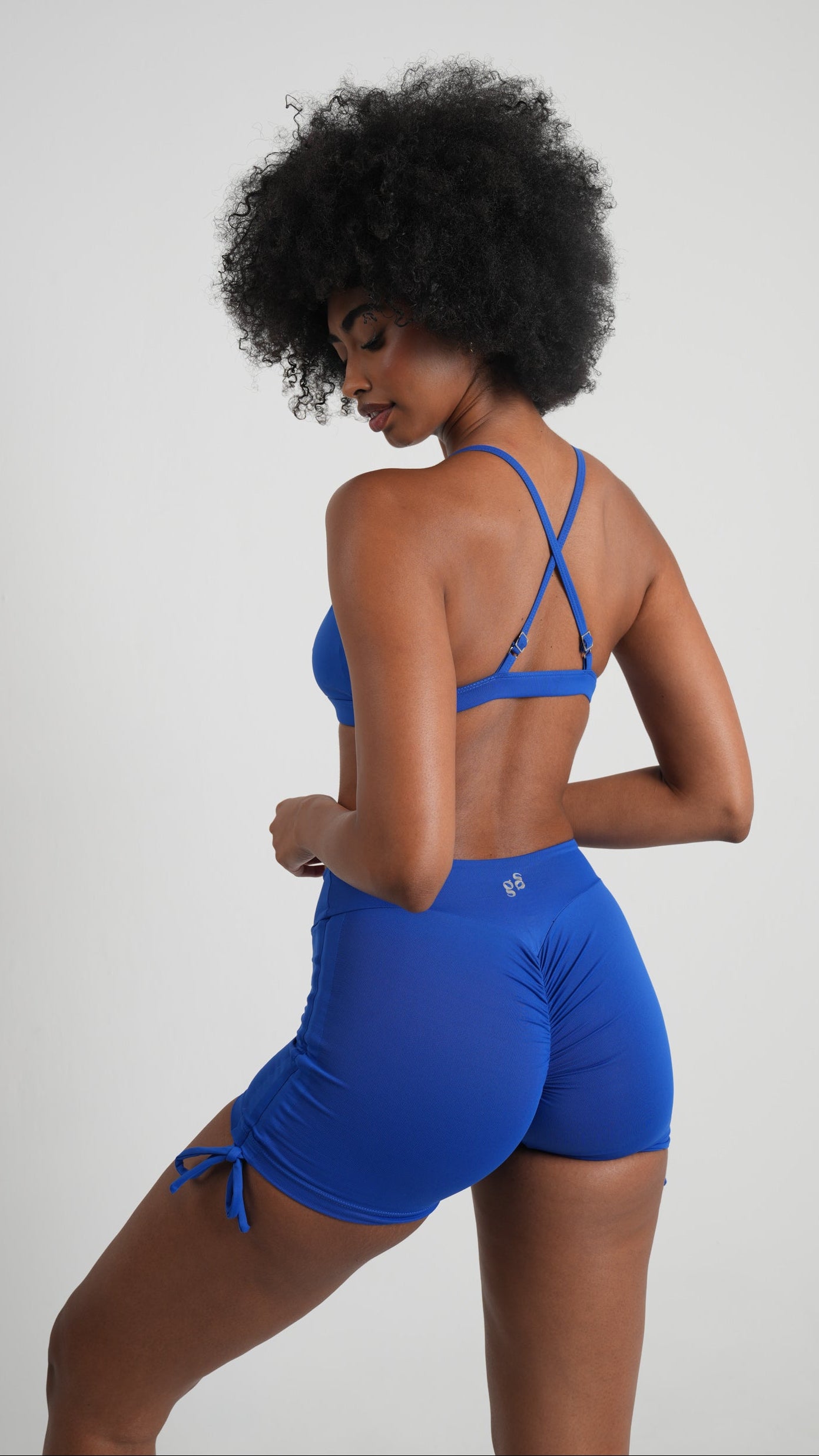 BRISA Scrunch Shorts Ocean Blue