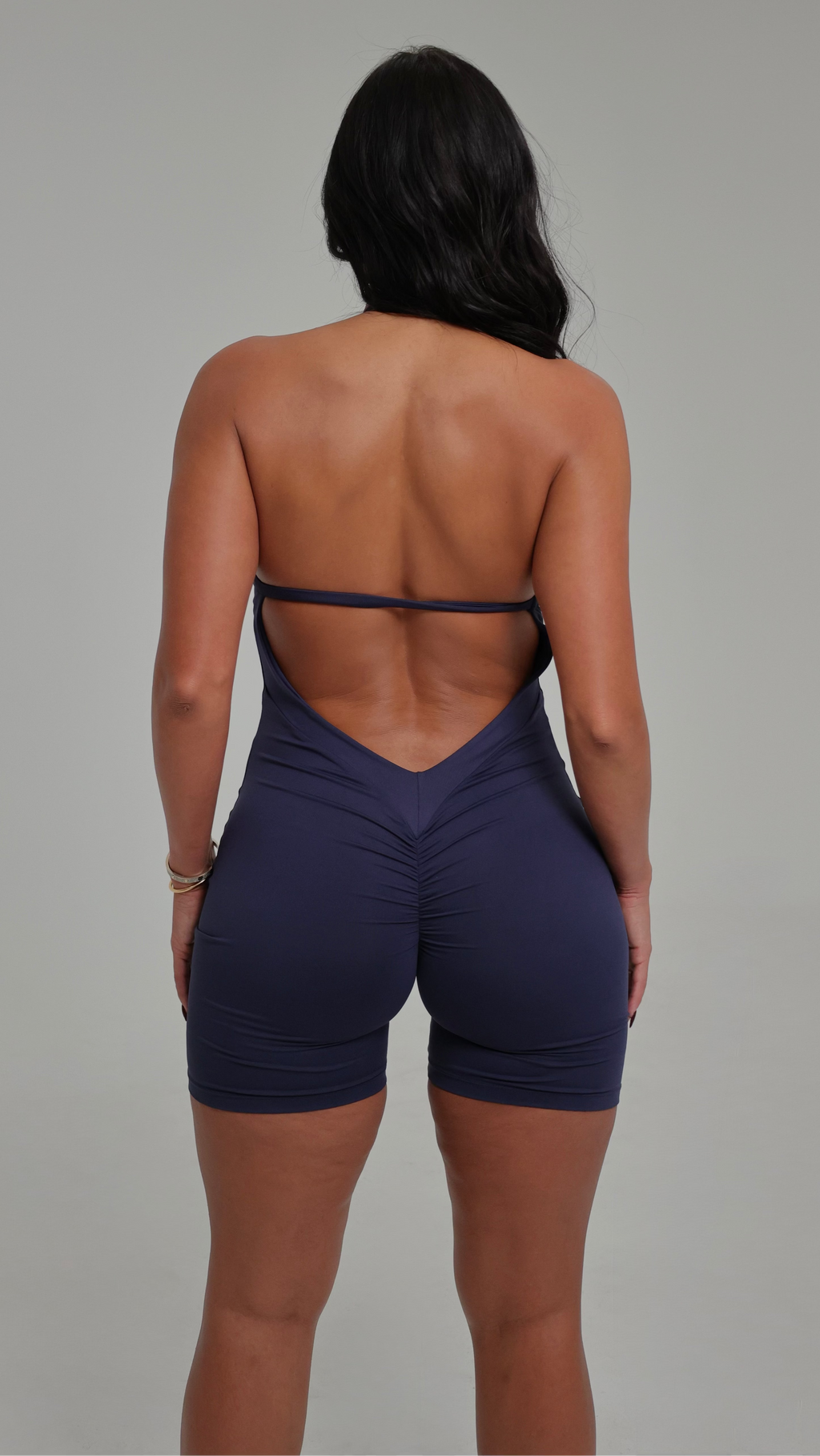 BRISA Halter One-Piece Short Navy Blue