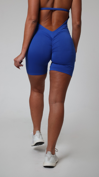 BRISA Halter One-Piece Short Ocean Blue