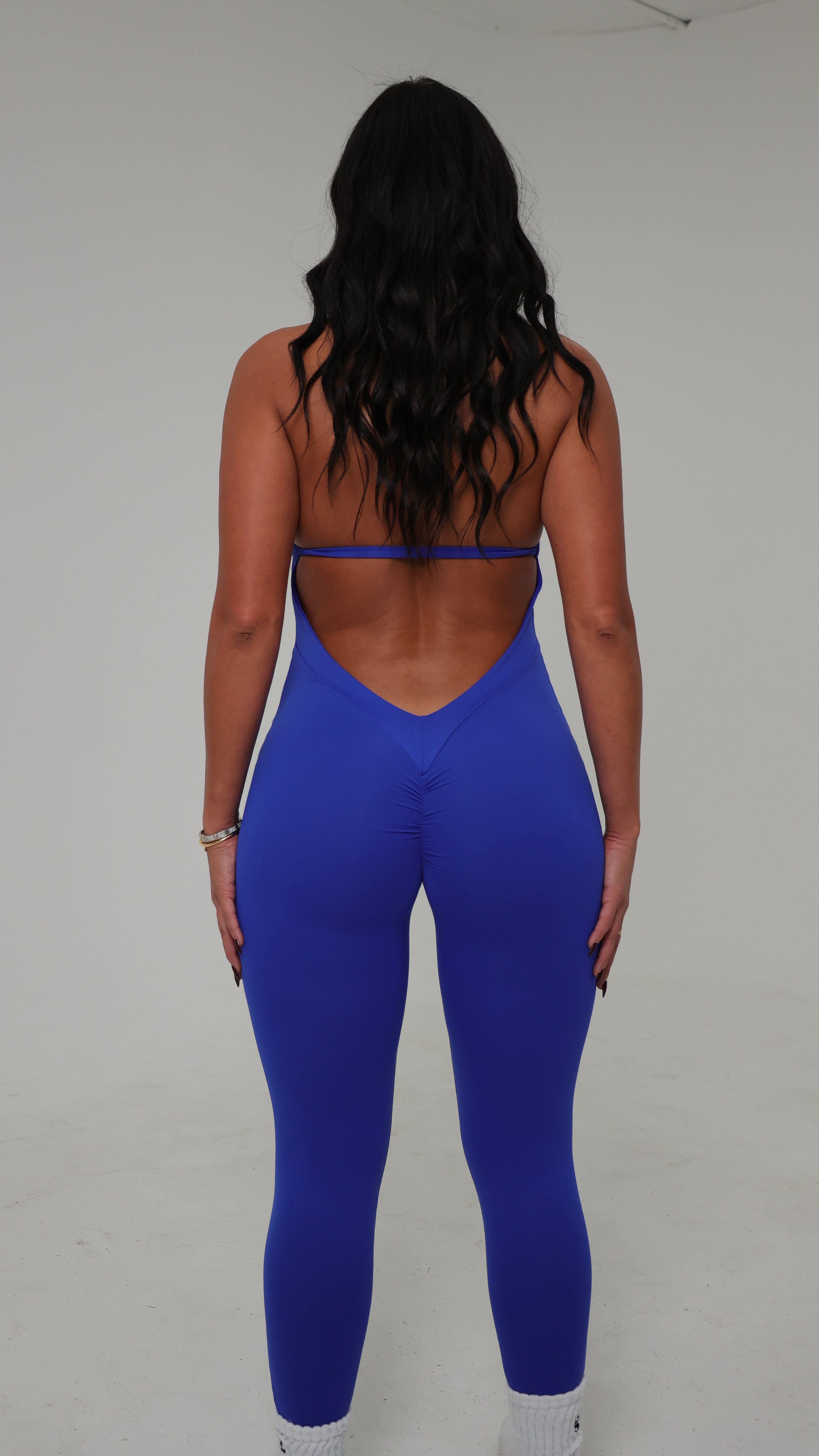 BRISA Halter One-Piece Long Ocean Blue