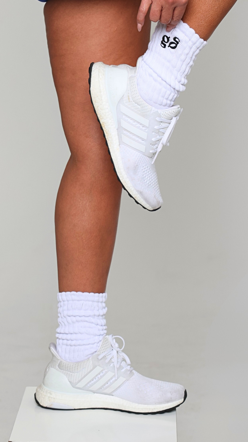 Gata White Cotton Socks