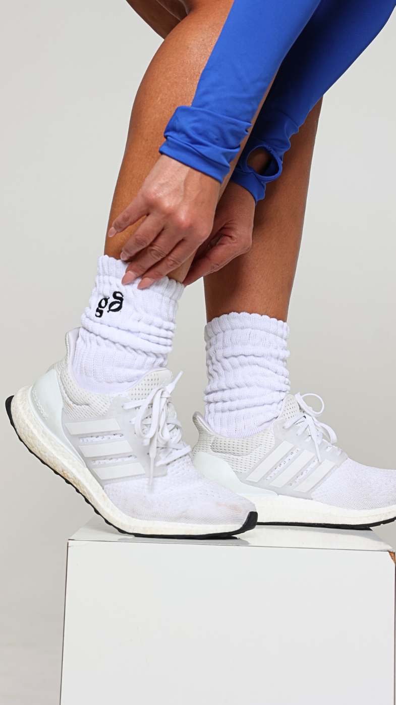 Gata White Cotton Socks