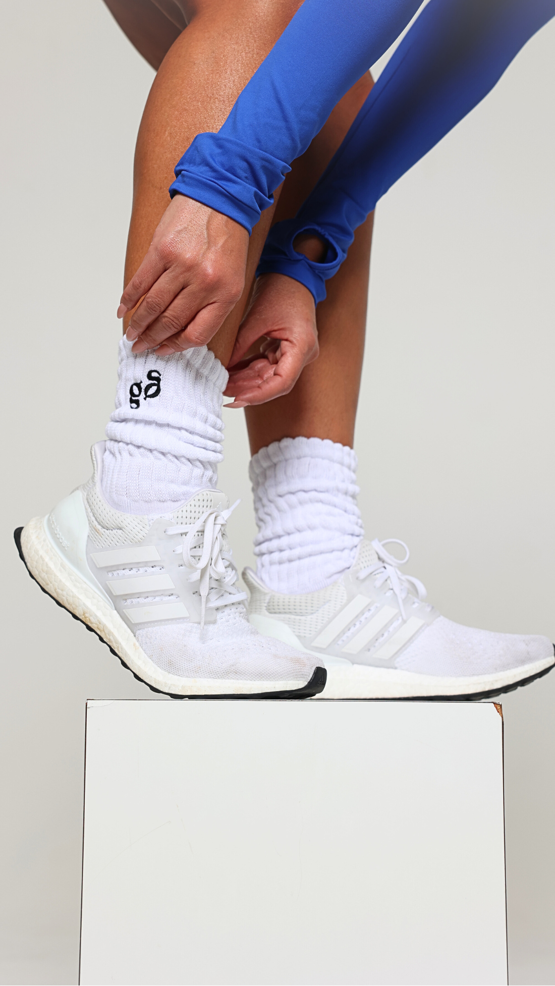 Gata White Cotton Socks