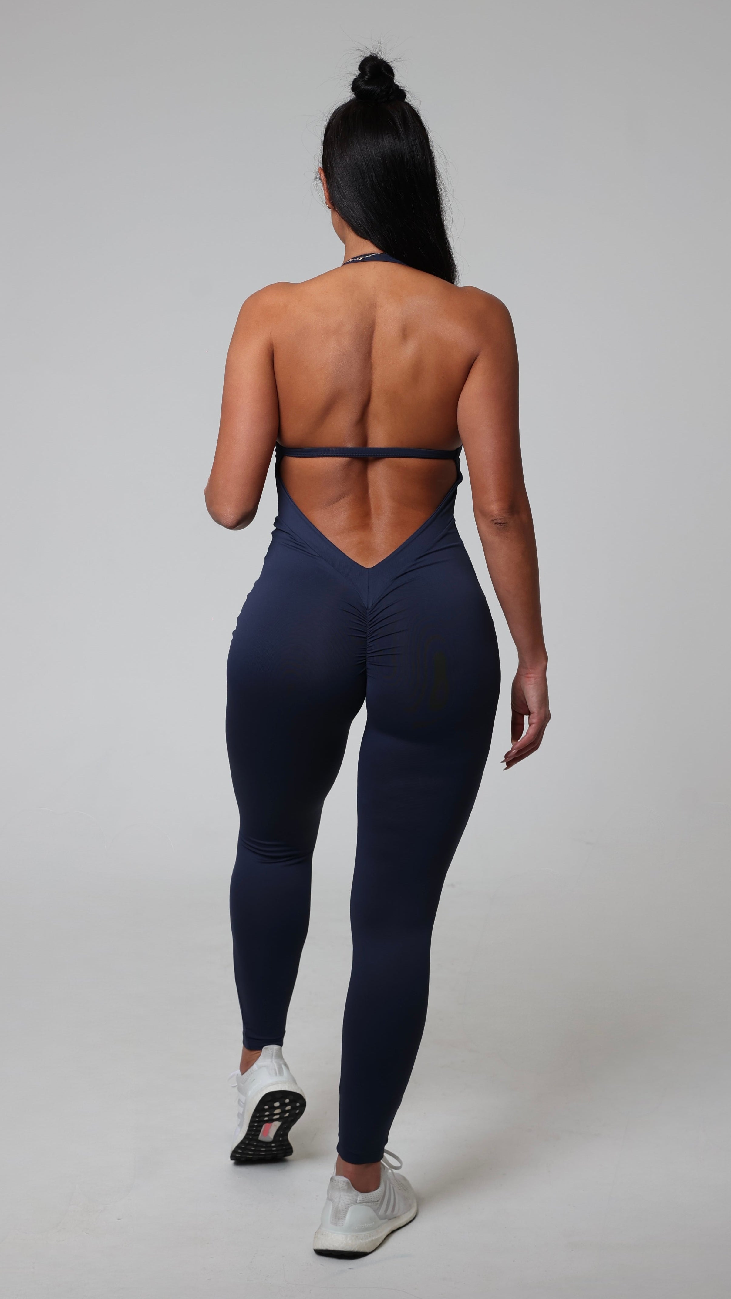 BRISA Halter One-Piece Long Navy Blue