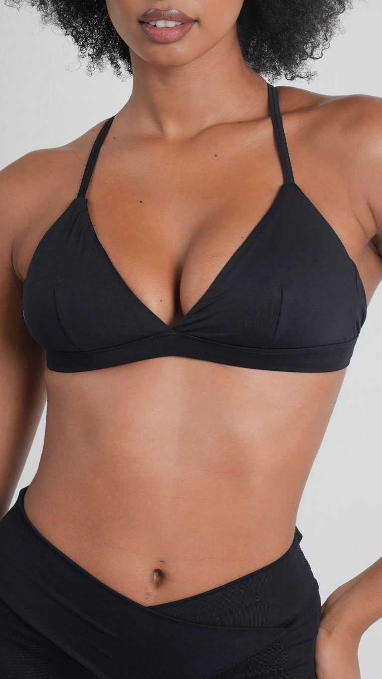 BRISA Triangle Sports Bra Black