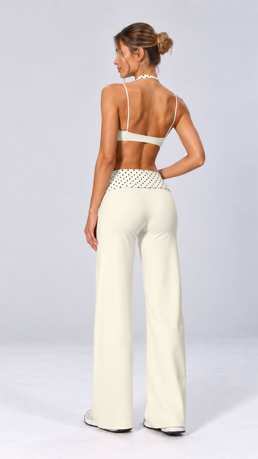 Dotted Wide Leg Pants