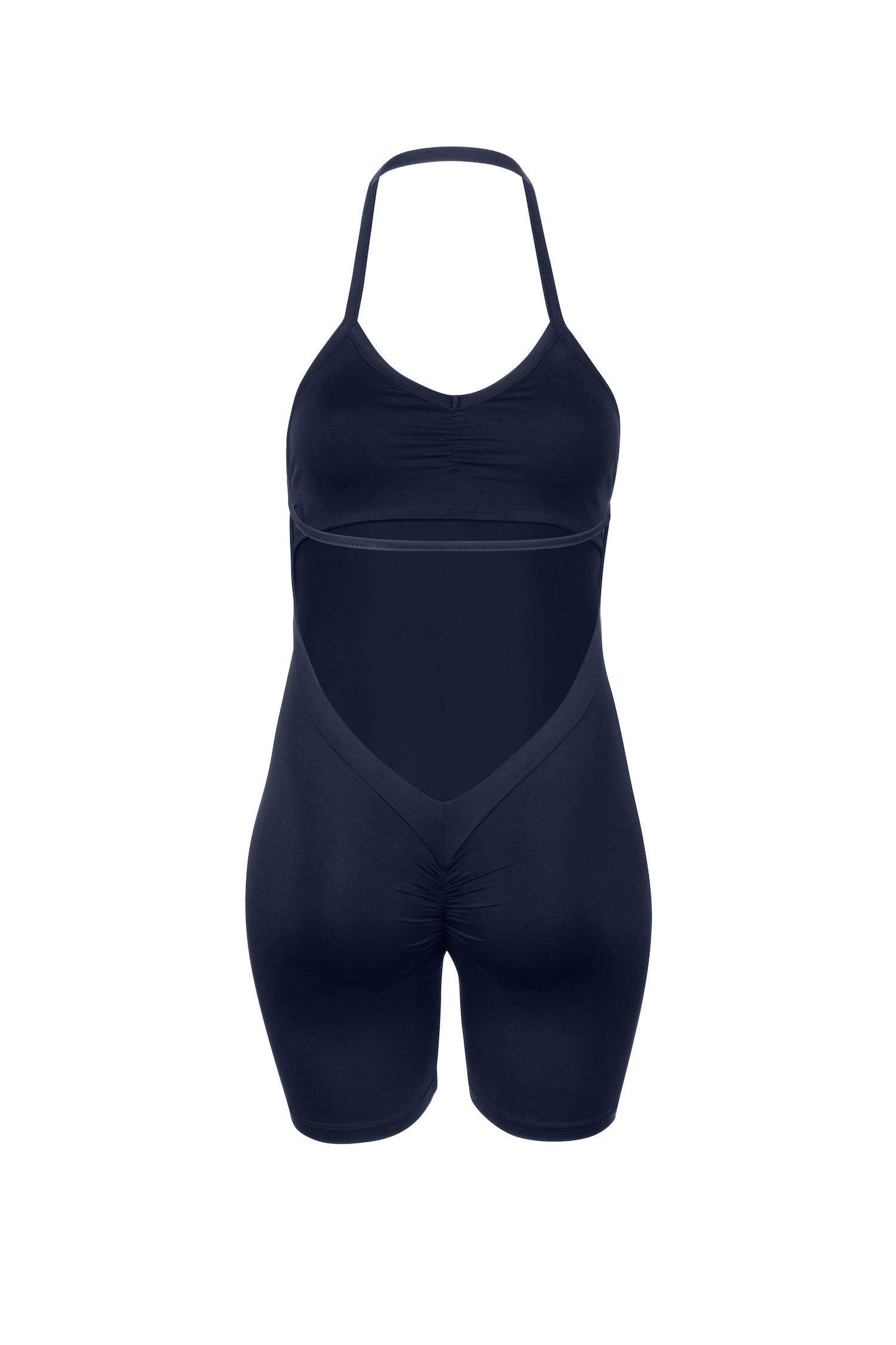 BRISA Halter One-Piece Short Navy Blue