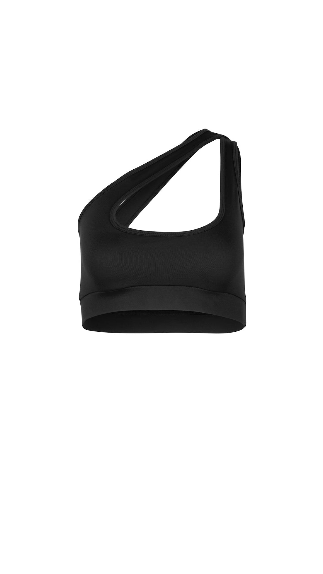BRISA One-Shoulder Sports Bra Black
