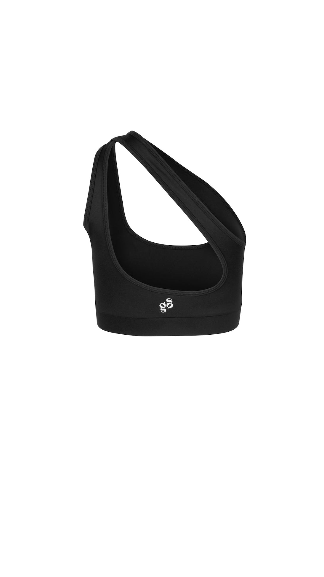 BRISA One-Shoulder Sports Bra Black