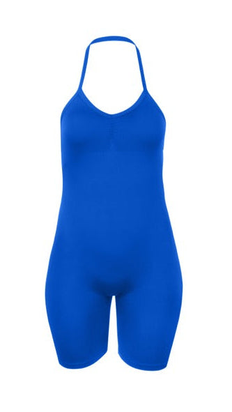 BRISA Halter One-Piece Short Ocean Blue