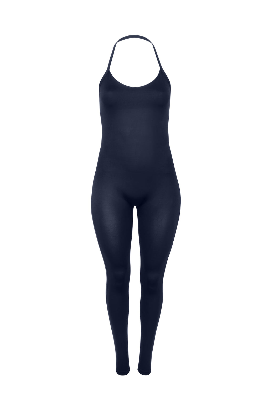 BRISA Halter One-Piece Long Navy Blue