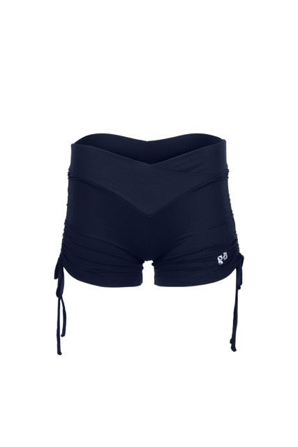 Brisa Scrunch "V" Shorts Navy Blue