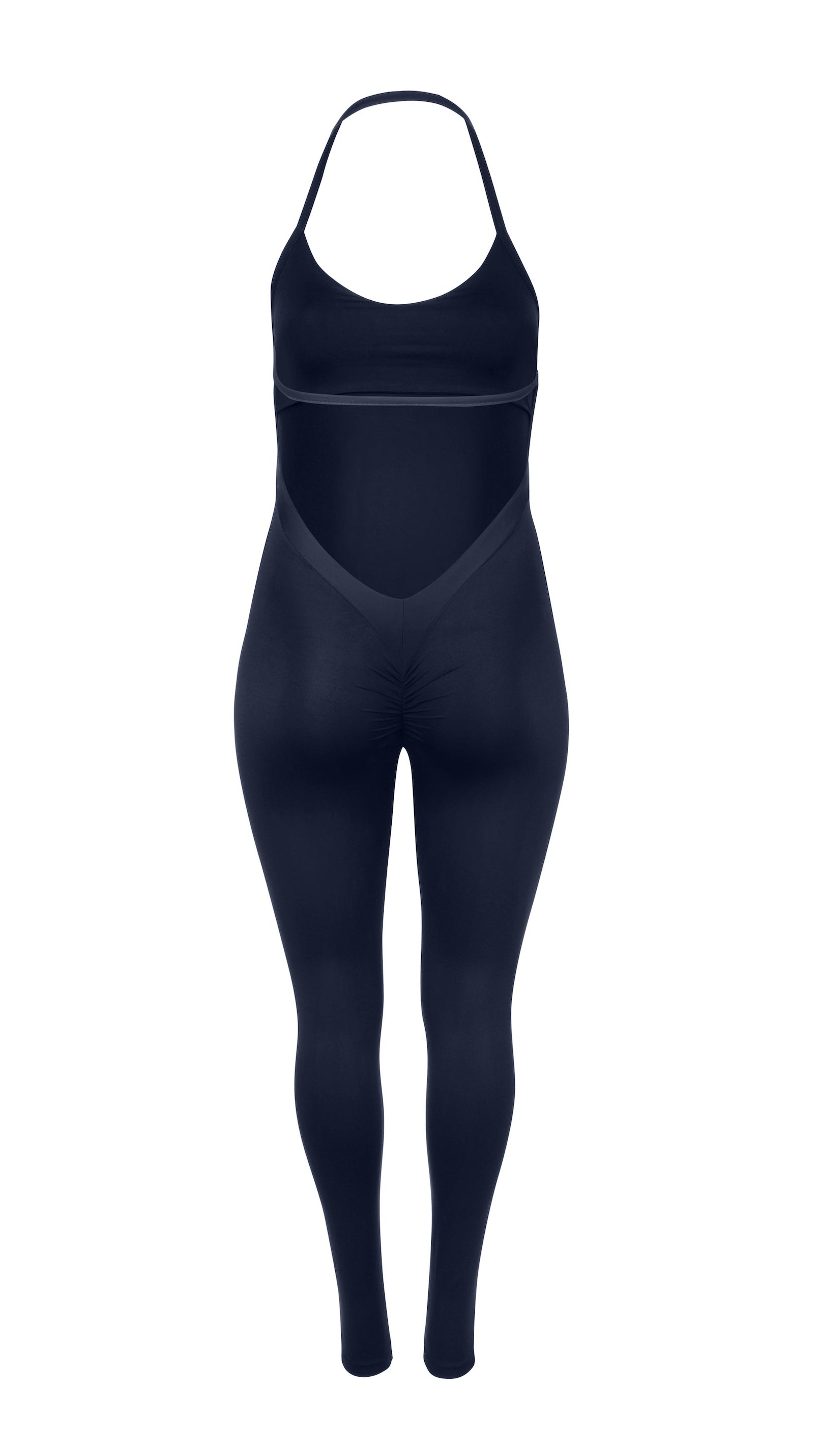 BRISA Halter One-Piece Long Navy Blue