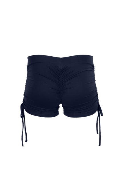 Brisa Scrunch "V" Shorts Navy Blue
