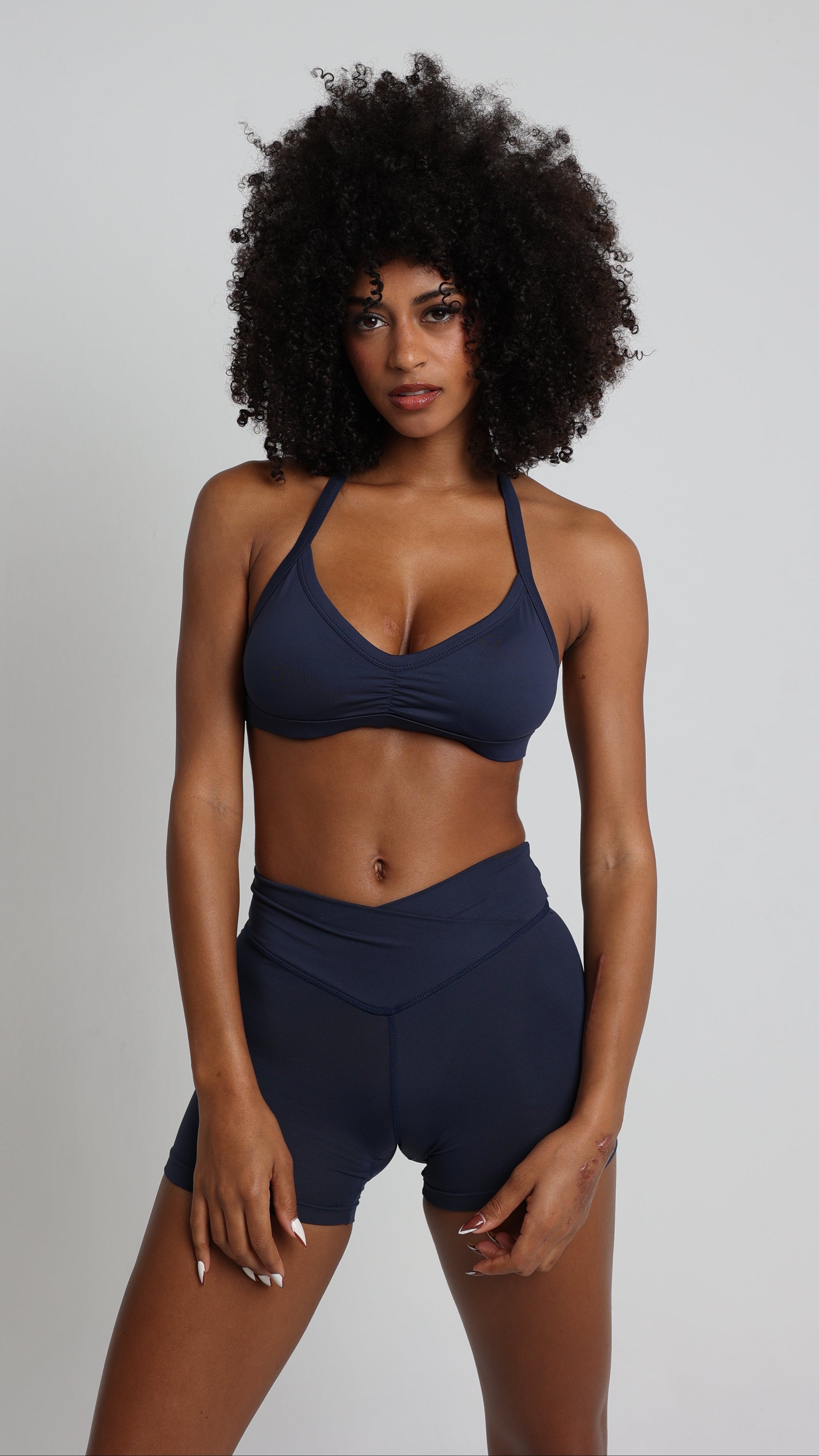 BRISA Halter Bra Navy Blue