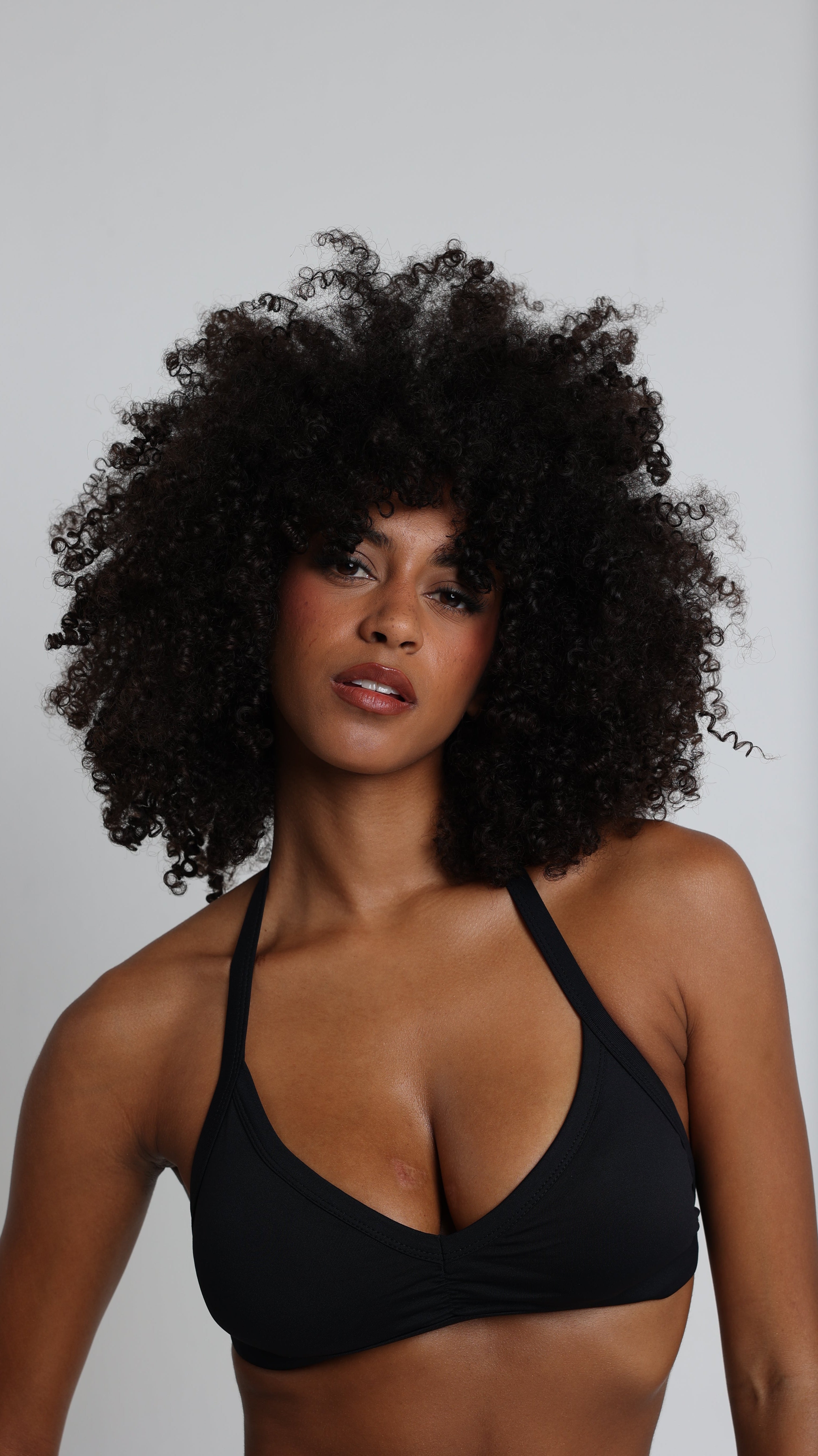 BRISA Halter Bra Black