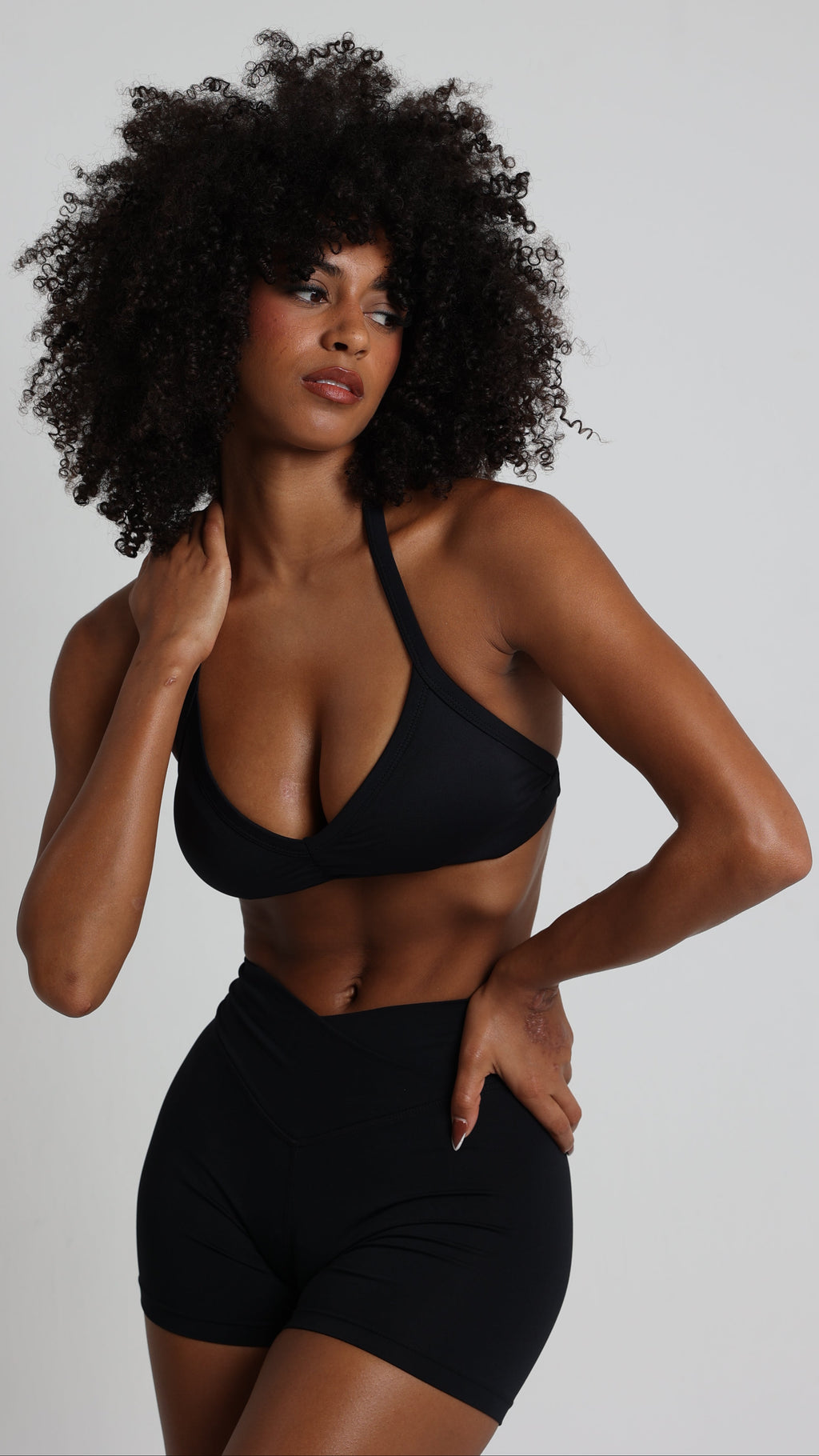 BRISA Halter Bra Black