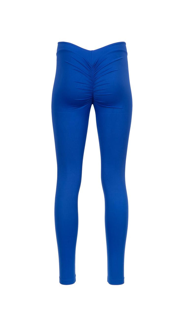 BRISA Mid Waist “V” Scrunch Butt Leggings Ocean Blue